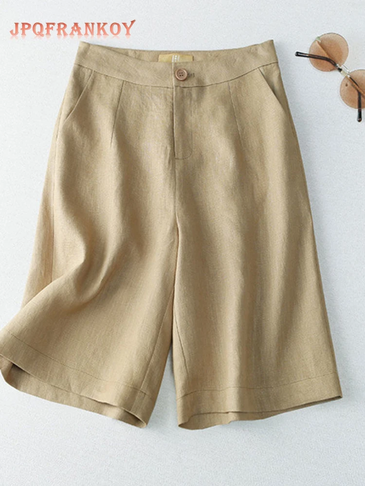 Women's Linen Shorts Women's Casual Wide-leg Pants Cotton and Linen Versatile Straight Pants for Women Women Shorts Clothing