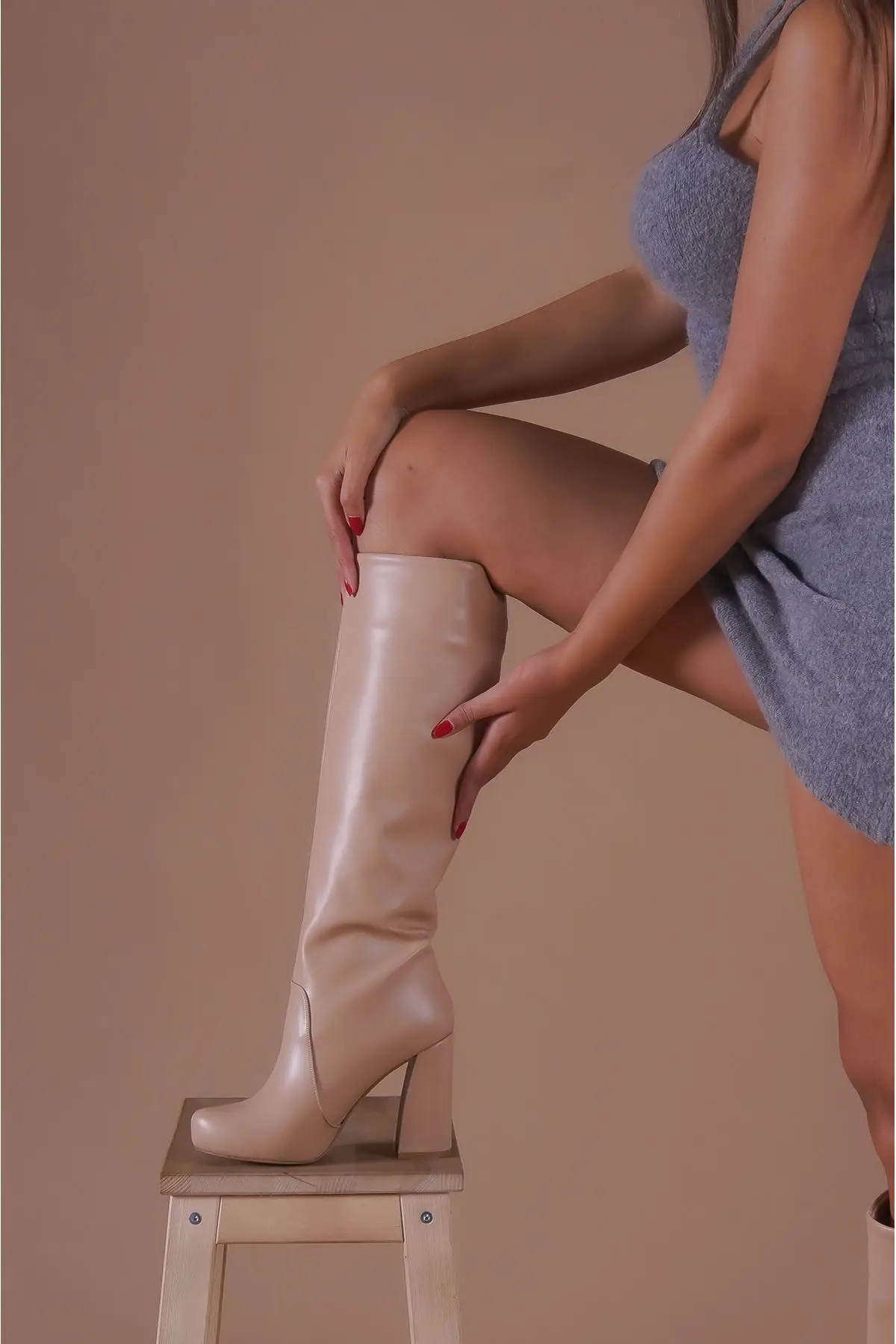 

Women's Fashion Handmade Special Leather Heels Woman Boots