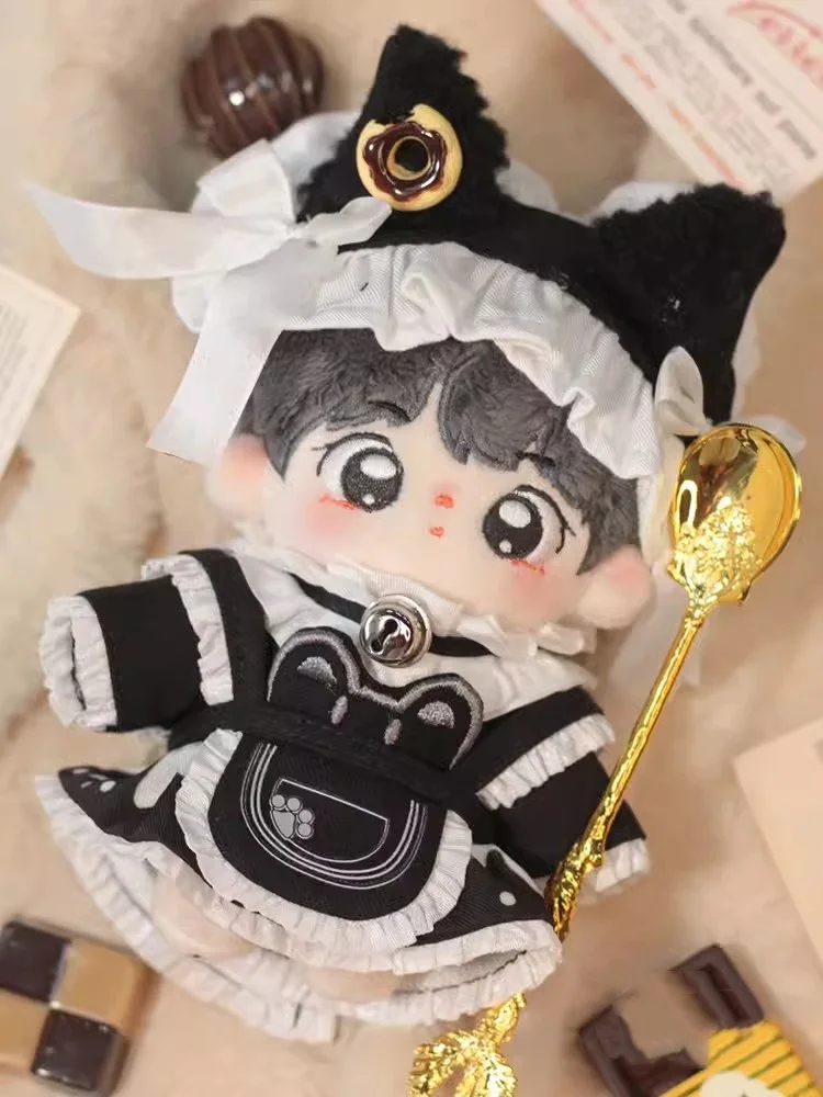Оригинальный костюм горничной и кафе ручной работы для куклы 10 см черная