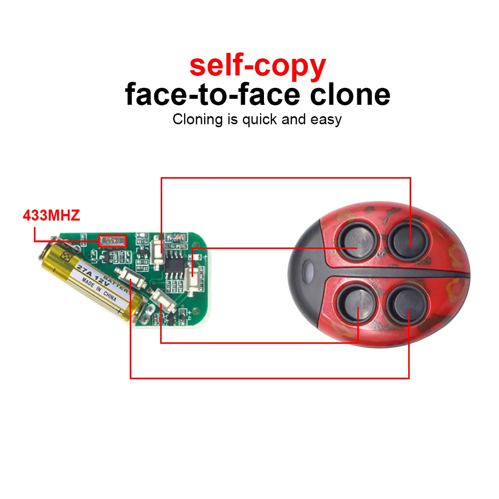 

4-канальный универсальный пульт дистанционного управления 433.92mhz Дубликатор клон клонирование код 433Mhz дубликатор Для открывания двери гаражных ворот