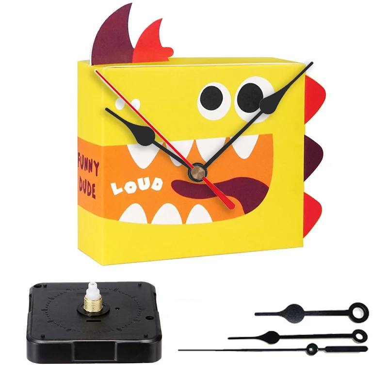 

Creative Paper Box DIY Wall Clock Dinosaur Child Assembly Toy Eco-Friendly Cute Origami Desk Clock Educational Tools Desk Clock