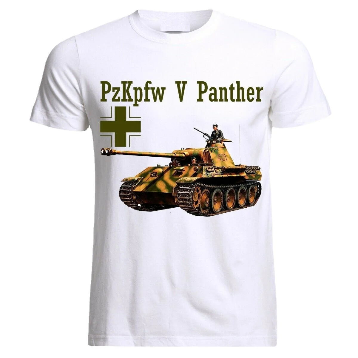 

PzKpfw 5 Panther Tank Panzer Armure WW2 Army War Wehrmacht Germany Men T-Shirt Short Casual 100% Cotton Shirts