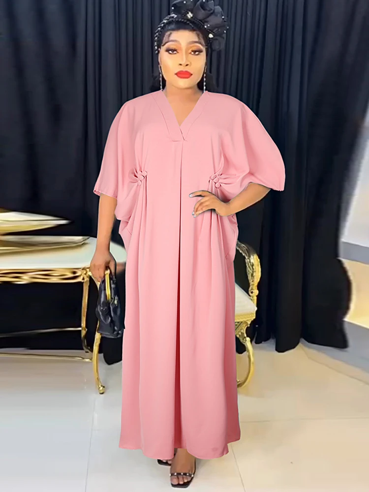 

Summer Dress Woman 2023 Trendy Big Sleeve Loose Boubou Dubai African Abaya Party Gown Ankara Dashiki Clothing Long Dresses