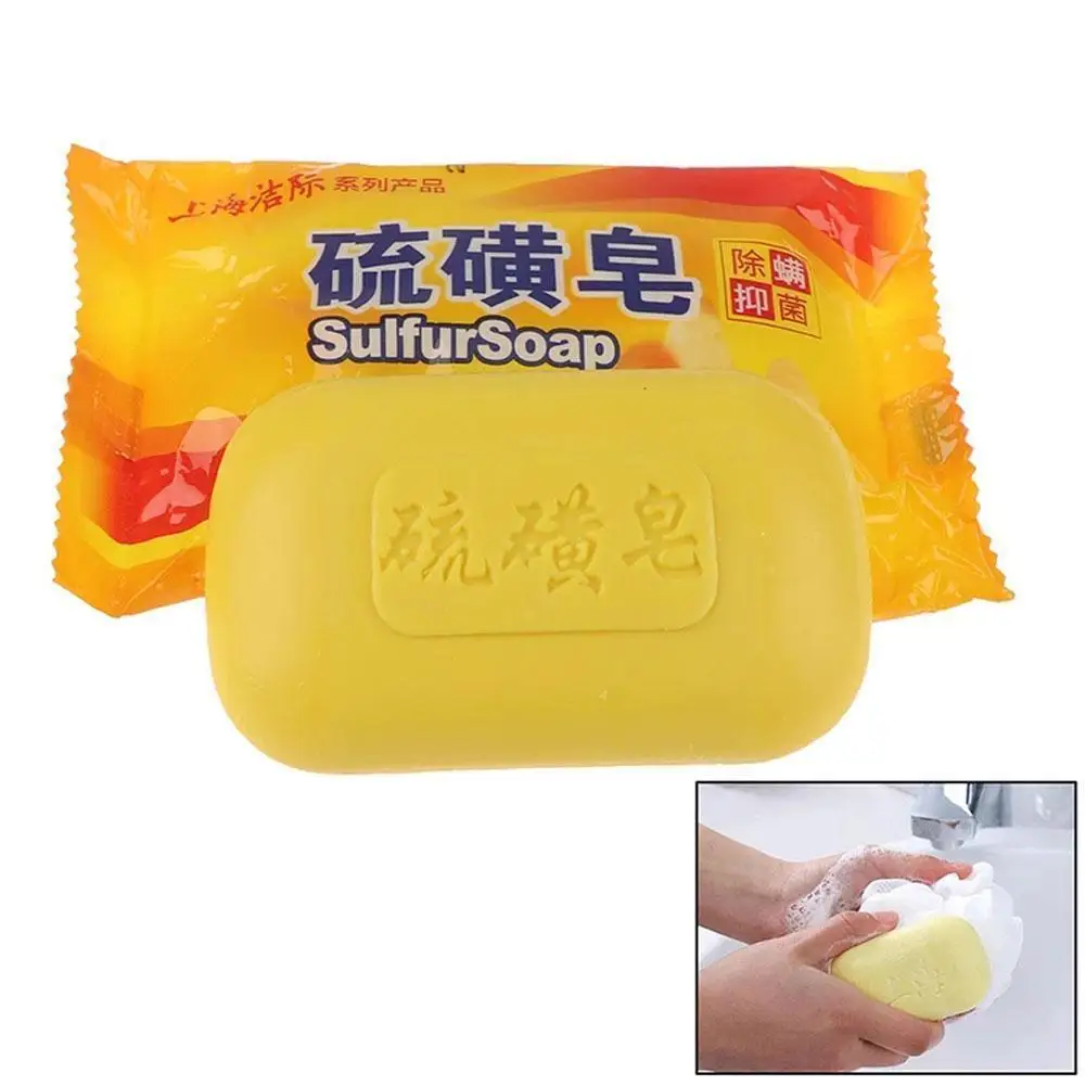 

1pc Sulphur Soap For Men And Women To Remove Oil Clean Soap Borte Bath Salt Wash Soap Sea Wash Face Soap Hands Back Sulfur L8T1