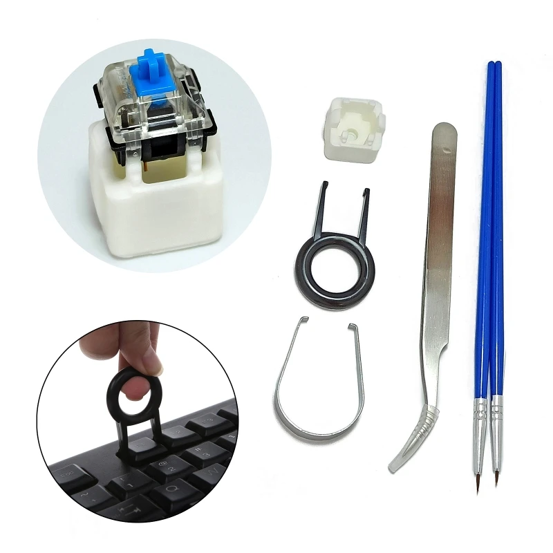

6PCS Switch Lube Station Switches Opener Ring Keycap Puller Mechanical Keyboard Dropship