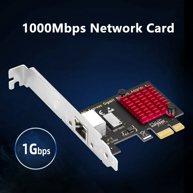 Адаптер сетевых карт 1 ГБ PCIE Сетевая карта PCI Experss X1 to Single Port RJ45 LAN NIC 10/100/1000 Мбит/с