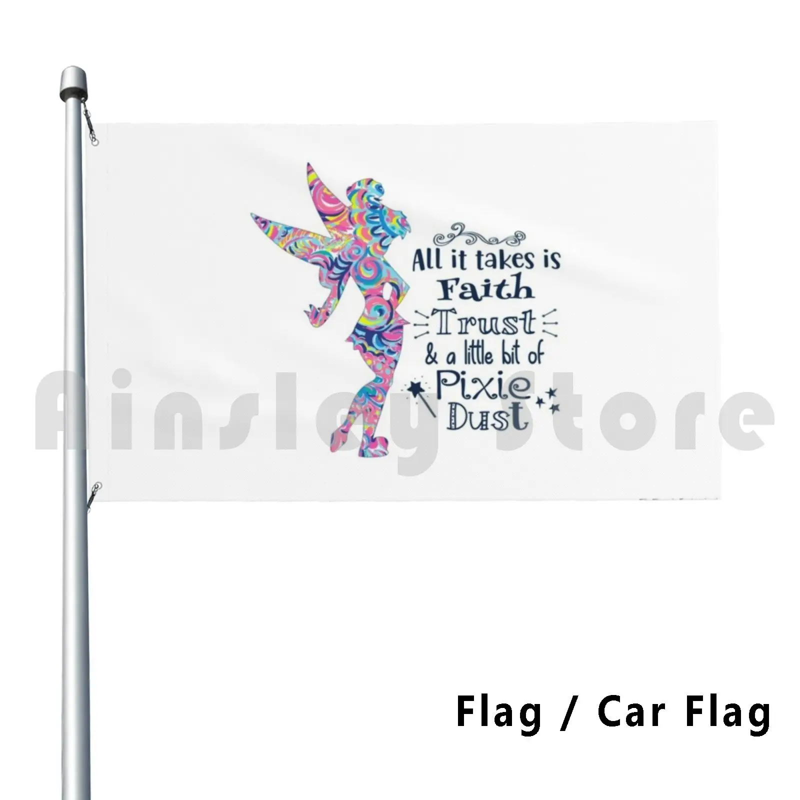Забавный волшебный флаг для автомобиля с надписью Faith Trust And сказочная пыль -