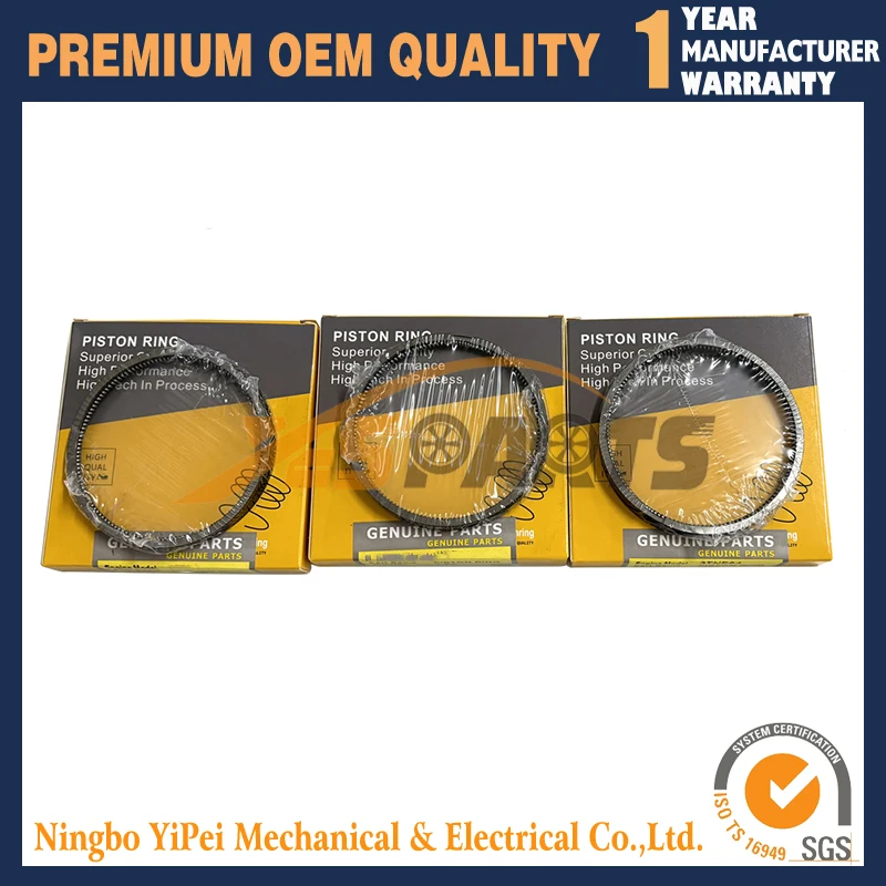 

3 комплекта поршневых колец DH1101 STD 76 мм для дизельного двигателя трактора Kubota D1101 D1100 D1102