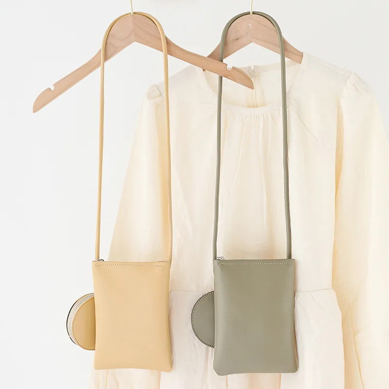 

Soft PU Leather Fashion Mini Phone Bag for Women 2022 New Simple Solid Color Small Shoulder Crossbody Bag Circular Purse Handbag