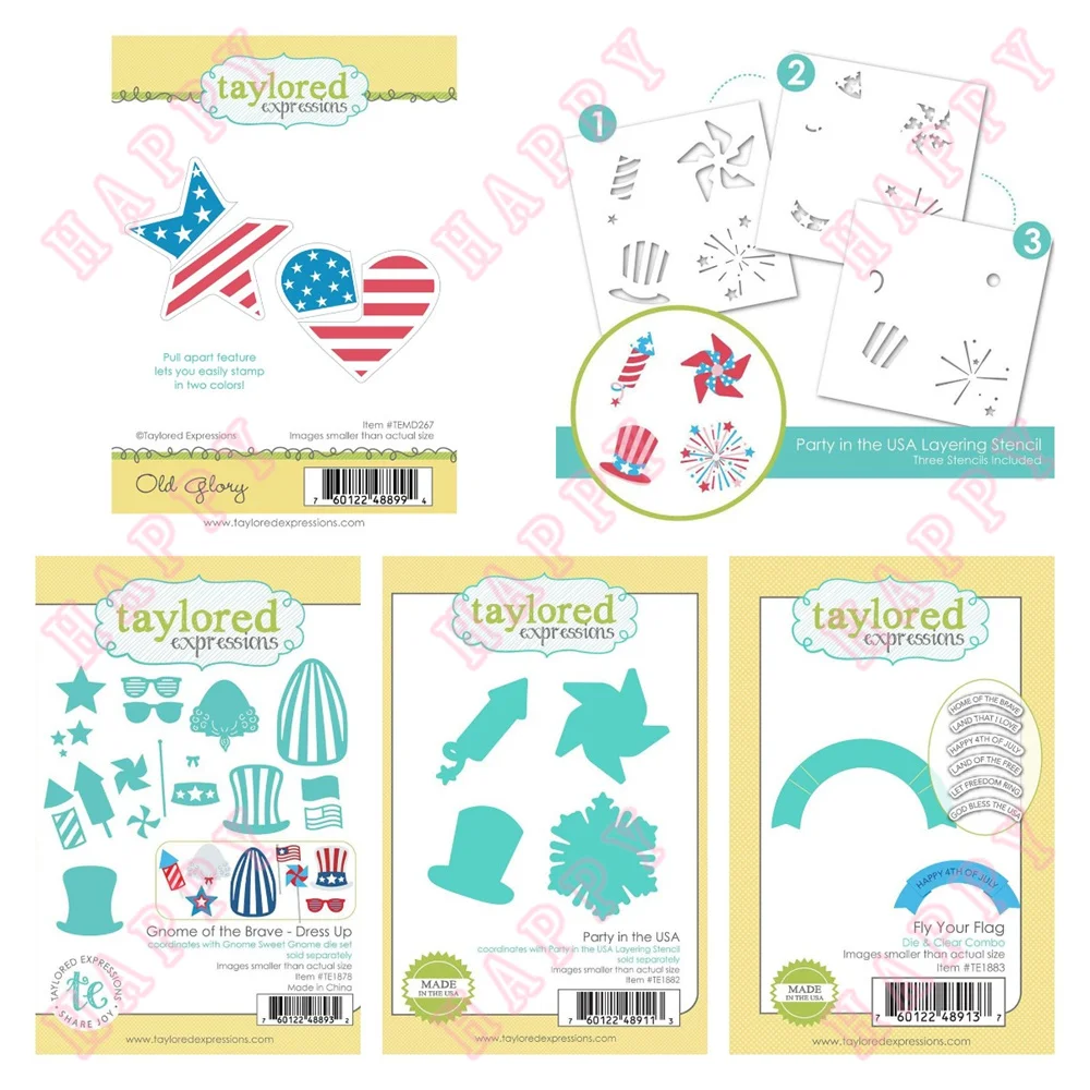 

Stamps Stencils Metal Cutting Dies Glory Party Flag Decorative Craft Diy Scrapbook Envelope Diary Paper Cards Embossing Template