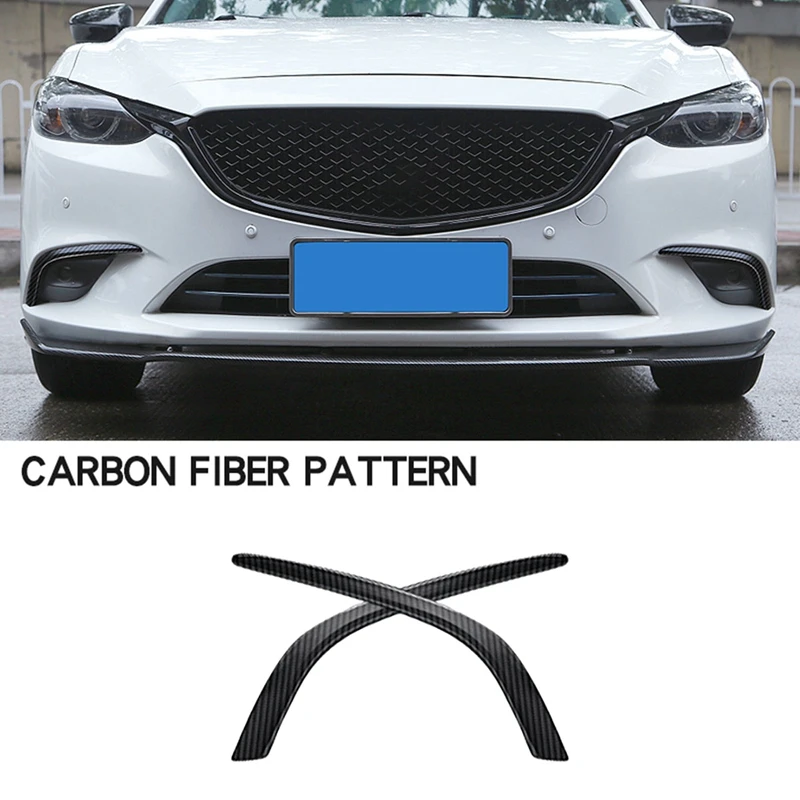

Carbon Fiber Car Front Fog Light Lamp Cover Trim Bumper Molding Garnish Eyebrow Eyelid For Mazda 6 Atenza M6 2017 2018