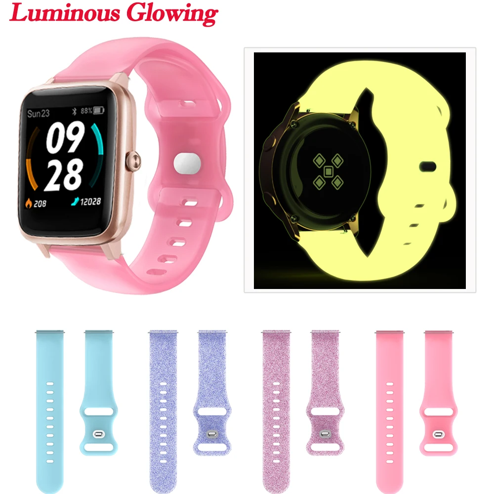 

20mm Silicone Smartwatch Band Replacement For Umidigi Uwatch3 3 GPS Wristband Bracelet Luminous Glowing For Uwatch GT/UFit Strap