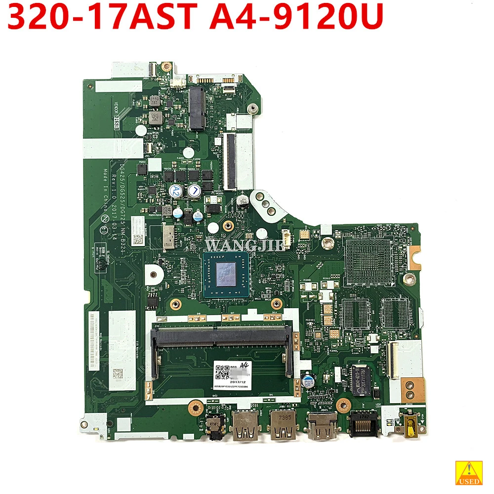 Used Laptop Motherboard For Lenovo Ideapad 320-17AST A4-9120U MAIN BOARD DDR4 5B20P15331 DG425 DG525 DG725 NM-B321 100% Working