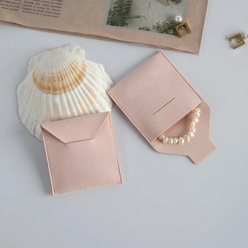 

Bolsas Para Joya 5.5x5.5cm Jewellery Bag Jewelry Packaging Pouches Velvet Small Envelope Flap Microfiber Suede Organizer Pouch