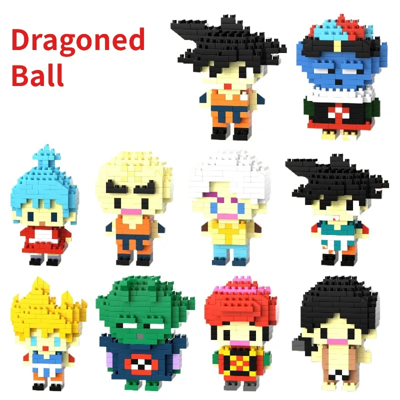 Фото Новые аниме-конструкторы Dragon Ball: Гоку, 3D-мини-кирпичики, игрушка-головоломка, сборная фигурка, рождественский подарок №1
