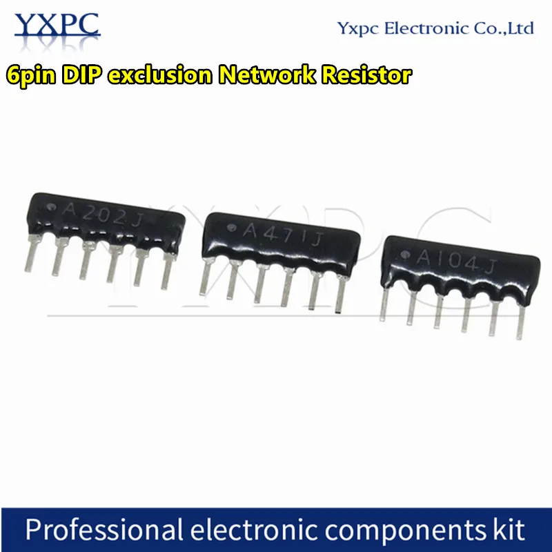 

20 шт., 6 контактов, электронная сигарета с технологией маркировки DIP резисторная матрица 330R 1K 4,7 K 10K ohm A331J A102J A472J A103J