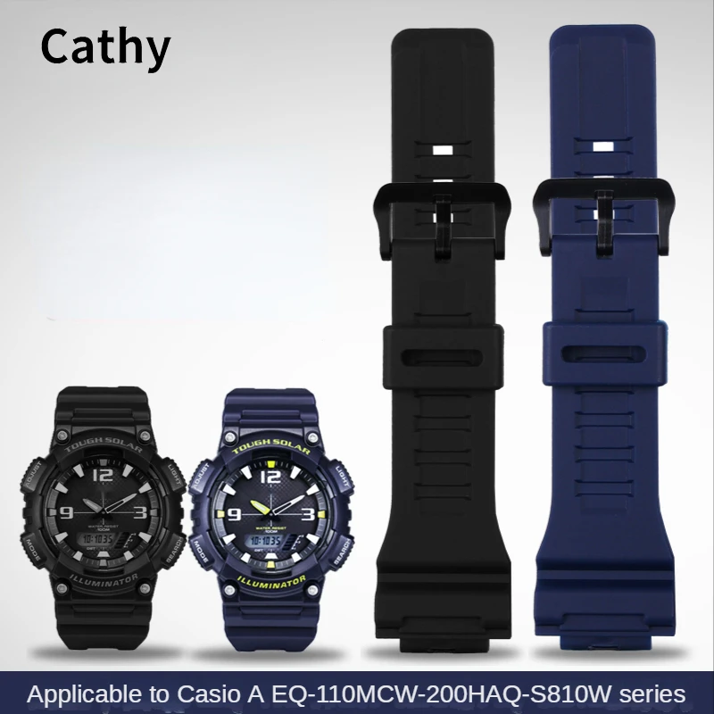

Ремешок резиновый спортивный для Casio AQ-S810W/AEQ-110W MCW 200h, водонепроницаемый потостойкий резиновый мужской браслет для наручных часов, аксессуар...