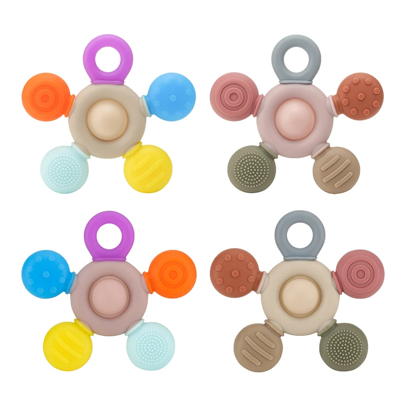 

Baby Silicone Rudder Teether Food Grade BPA FREE Textured Helm Teething Toy for Newborn Infant Toddler Chew Sensory