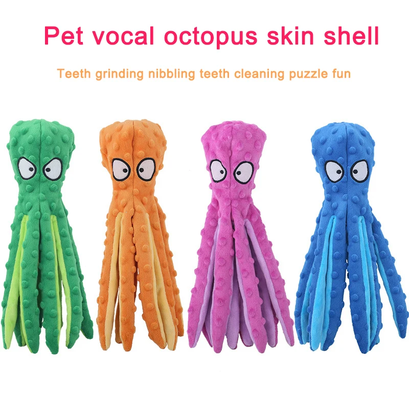 

Pet Plush Fish Toy Cat Dog Sound Octopus Shell Toy Bite Anti-Interactive Pet Dog Tooth Cleaning Chewing Toys Pet Supplies