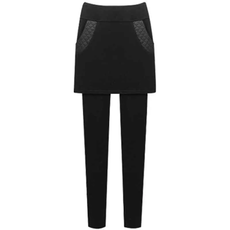 Plus Size M-6XL Autumn Fashion Women Leggings Thicken Warm Winter Outer Wear Pants Skirts High Waist Solid Slim Leggings Plush