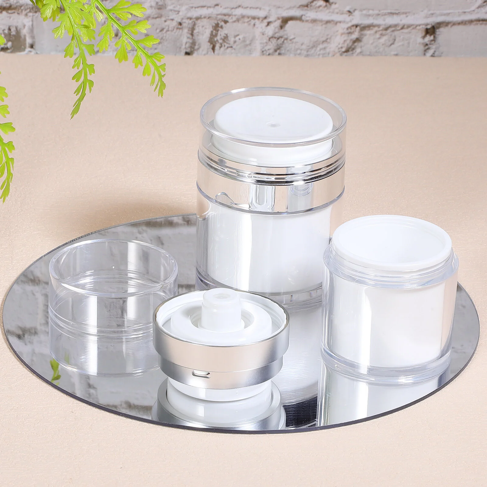

4 Pcs Moisturizing Lotion Vacuum Cream Jar Container Bottle Hydrating Face Filling Airless Pump Acrylic Travel Makeup