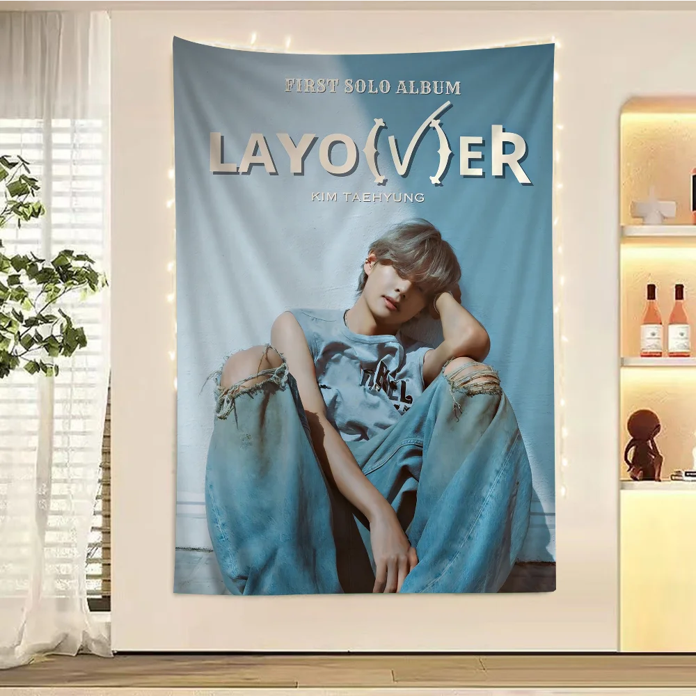 Певица Kpop K-Kim T-Tae H-Hyung V Слойка Аниме Гобелен Дешевые Хиппи Настенные Гобелены