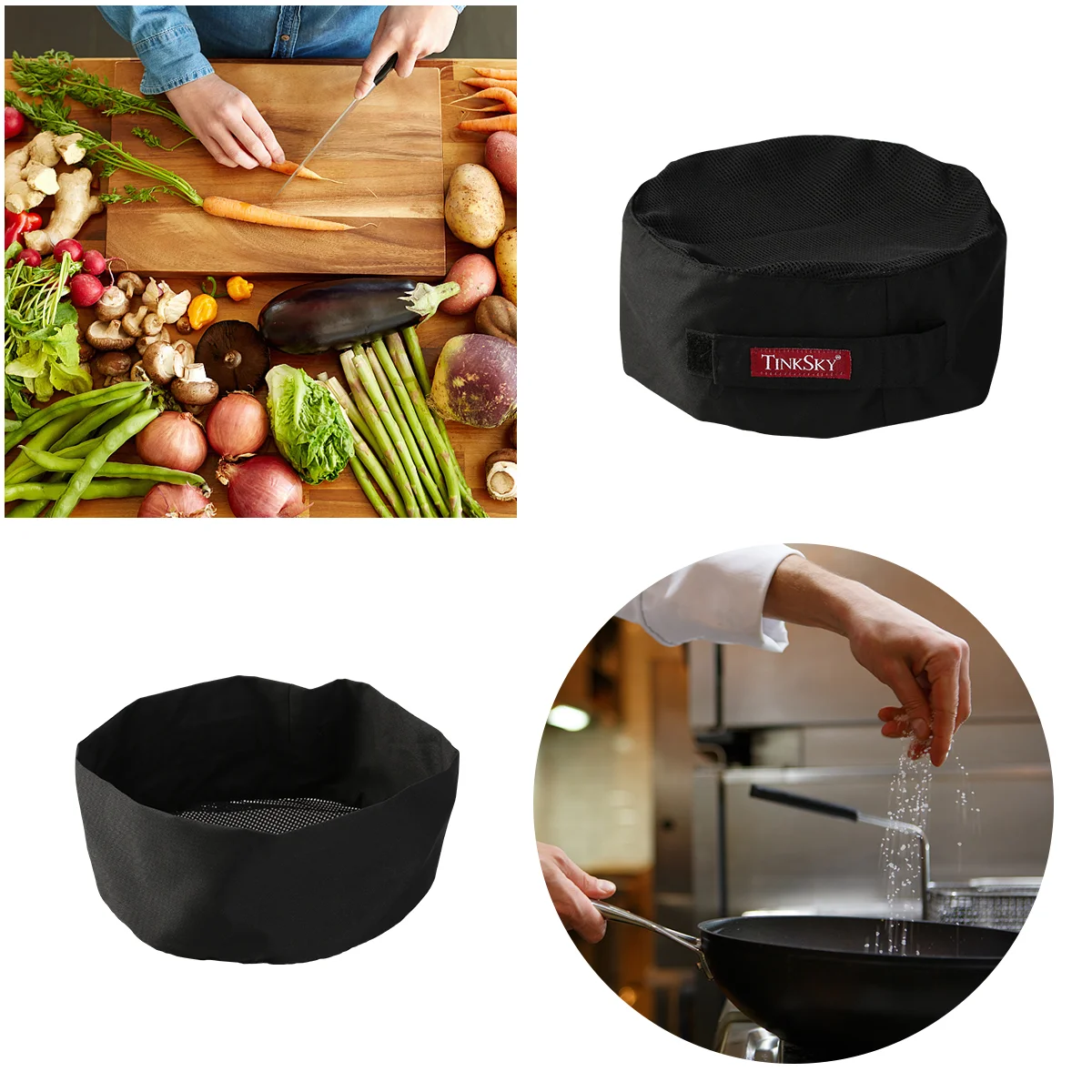 

Головной убор сетчатая Кепка профессиональная шапочка для шеф-повара, для приготовления еды, цвет черный