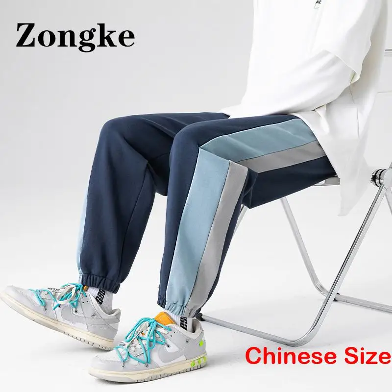 

Брюки Zongke мужские повседневные составного кроя, модные спортивные штаны в Корейском стиле, уличная одежда, 3XL, осень 2022