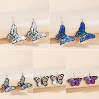 retro ethnic style colorful glass three dimensional butterfly ear hook for women girl bohemian jewelry gift