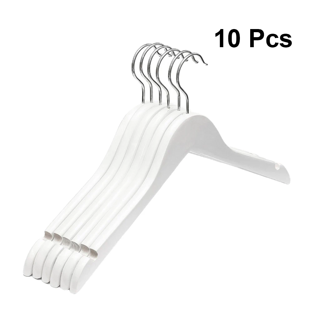 

10pc White Wood Hangers Coat Hanger Solid Clothes Hanger Sweater Hangers Extra Wide Shoulder Wooden Hangers for Heavy Coat Skirt