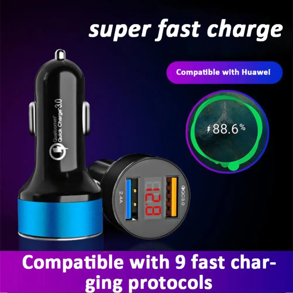 66w car charger dual port usb type c quick charger digital pps qc pd 3 0 laptop phone charger for iphone 13 12 xiaomi free global shipping