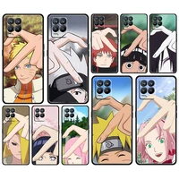 anime naruto love cute for oppo gt master find x5 x3 realme 9 8 6 c3 c21y pro lite a53s a5 a9 2020 black phone case cover coque