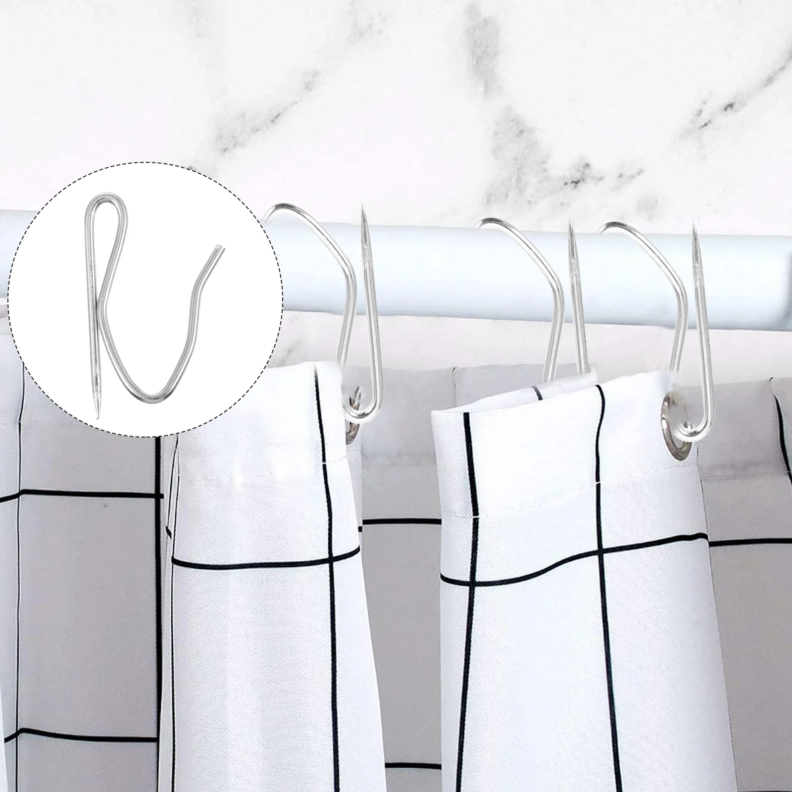 

Curtain Hooks Hookmetal Shower Rings Track Tape Shapedrod Ringcurtains Bronze Bath Rods Prong Deep Gliders Door Window