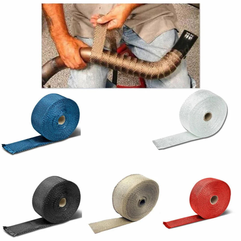 

5M Motorcycle Exhaust Pipe Insulation Cotton Tape For Car Hood Wire And Electronic Heat Hose Insulation Protection Tape