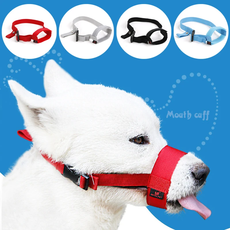 

Soft Nylon Dog Muzzle Anti Barking Training Pet Mouth Mask Harness for Small Large Dogs Prevent from Biting, Adjustable Loop