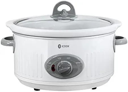 

Cooker 3.5 Quart USC-351-OG,Dishwasher Safe Crock/Ceramic inner pot and Glass lid,Small Slow Cooker,Oval Shape,White