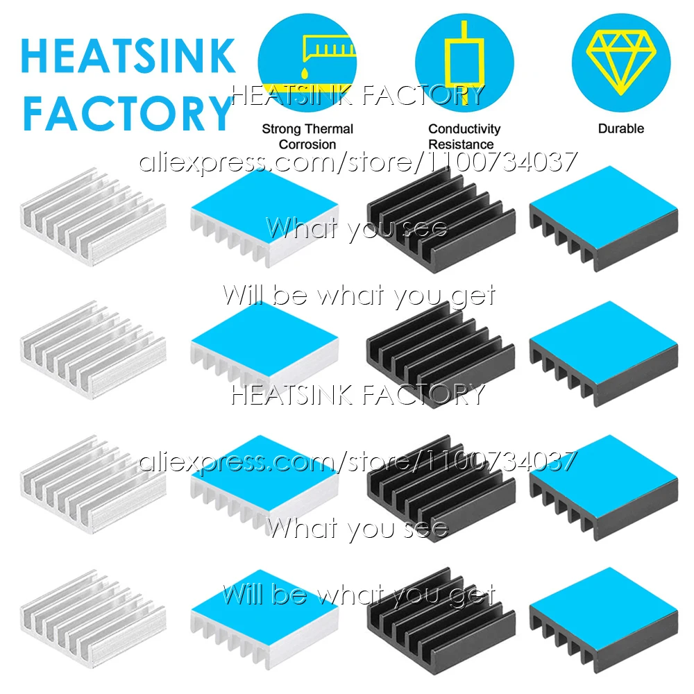 

14x14x4 мм алюминиевый радиатор охлаждения радиатора для электронного IC чипа MOS RAM AMD ЦП светодиодный охладитель тепла