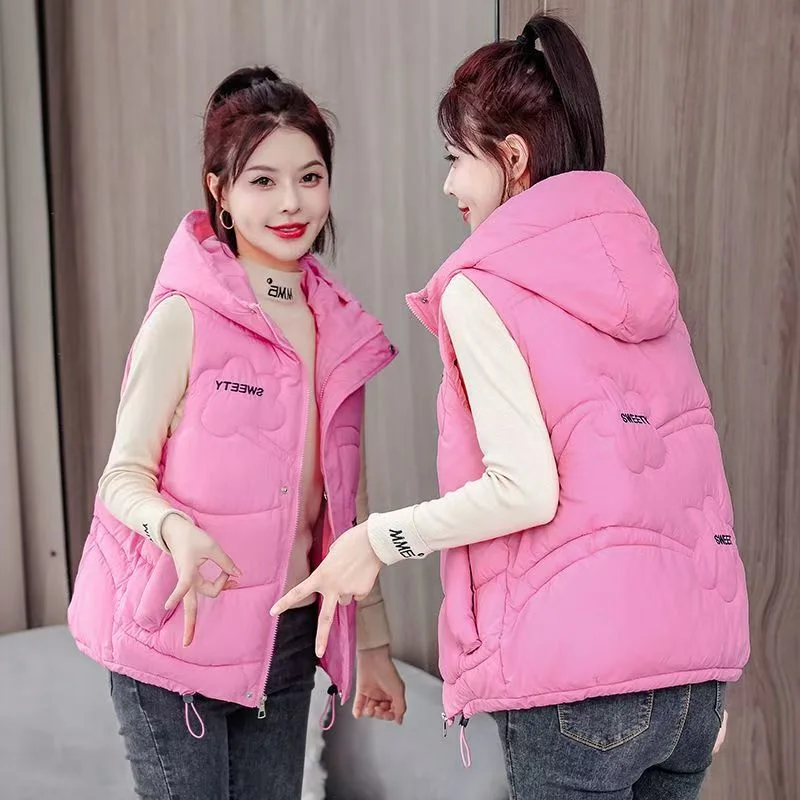 Модный жилет из хлопка на гагачьем пуху осень-зима 2024 новый модный короткий в