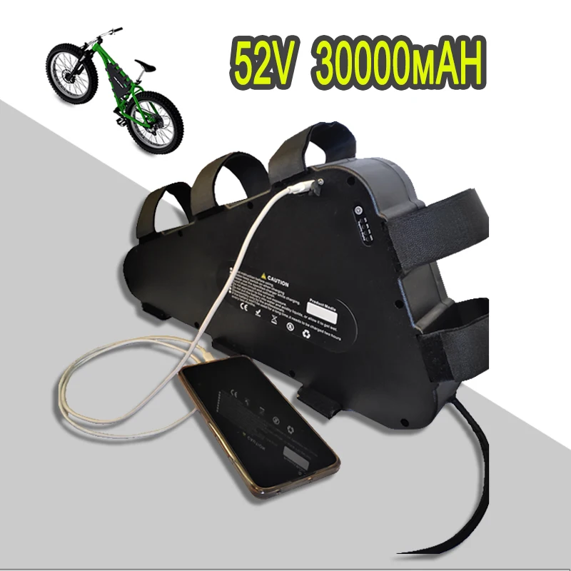 

52V 30AH 18650 Triangular Beam Suspension Lithium Battery Huge Capacity 2000W For Mountain,Electric Bicycle