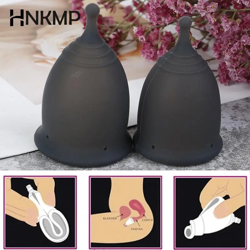 

Black Color Medical Menstrual Cup 100% Silicone Cup Menstrual Reusable Lady Cup Collector Menstrual For Women Feminine Hygiene