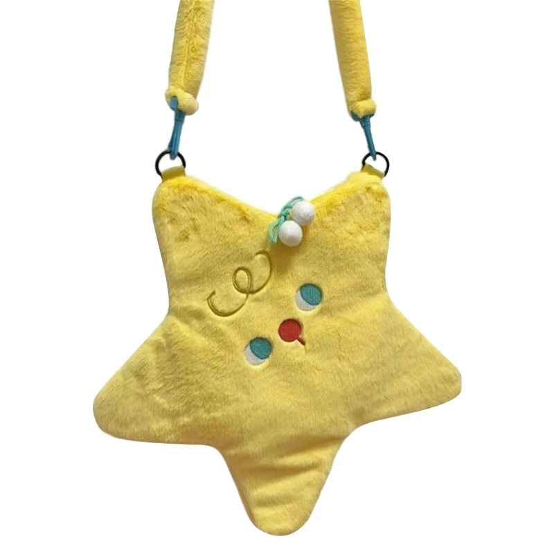 

Cartoon Shoulder Bag for Women Girls Zipper Closure Crossbody Bag Handbag Plush Messenger Bag for Daily Use
