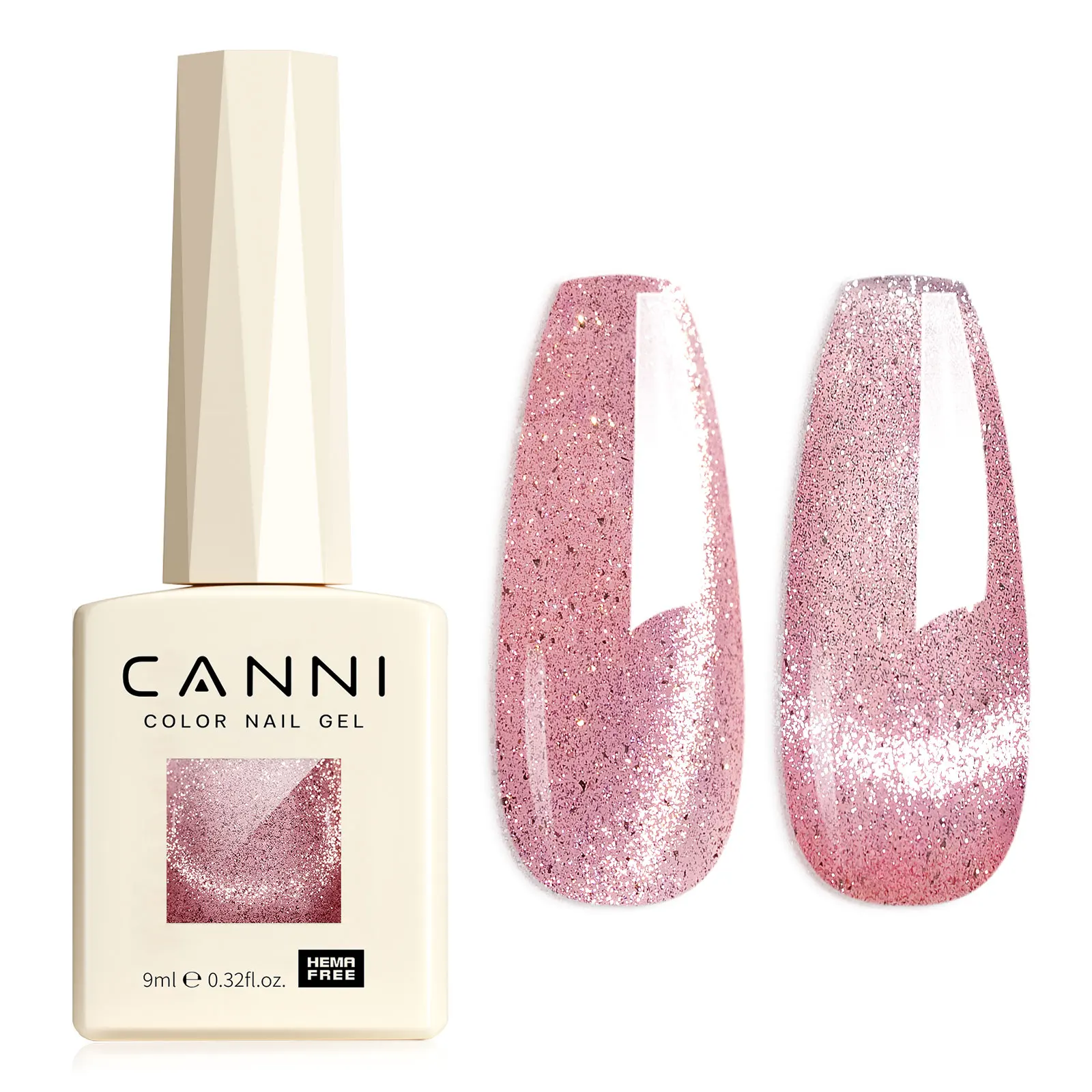 Фото CANNI 9 мл HEMA FREE Гель для ногтей с блестками Silver Cat Магнитный гель-лак для ногтей Galaxy Diamond Sparkle Мягкая текстура Пигмент для ногтей №1