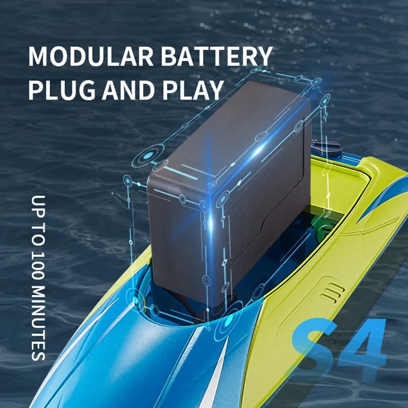 Радиоуправляемая лодка 2 4G с двойным рулем водонепроницаемая высокоскоростная