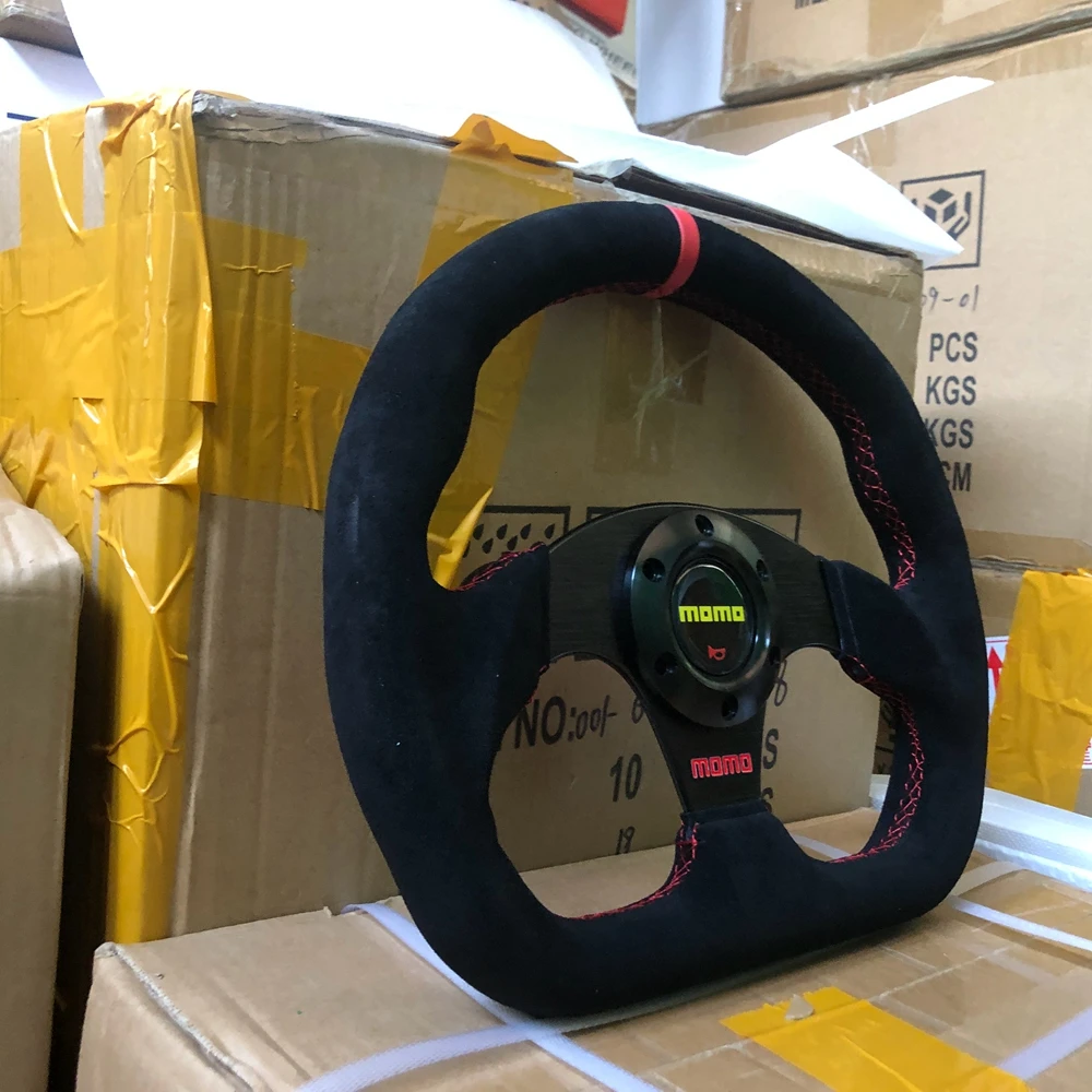 D 13-дюймовый руль JDM Racing MOMO Rally Drift из натуральной замши Volantes для VW BMW Toyota Honda