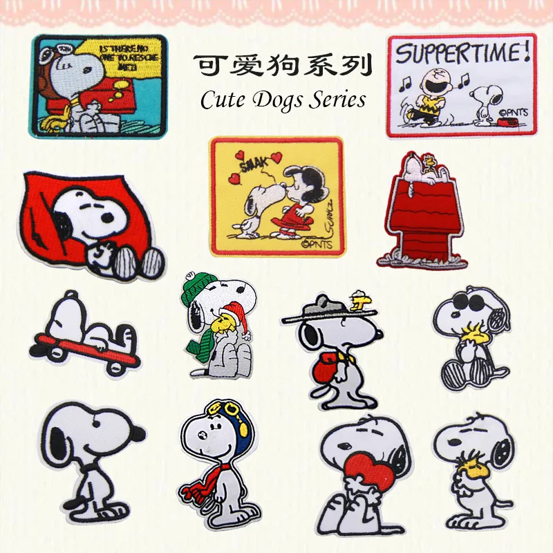 Наклейки с мультяшными принтами Snoopy серия аниме тканевые наклейки одежда сумки