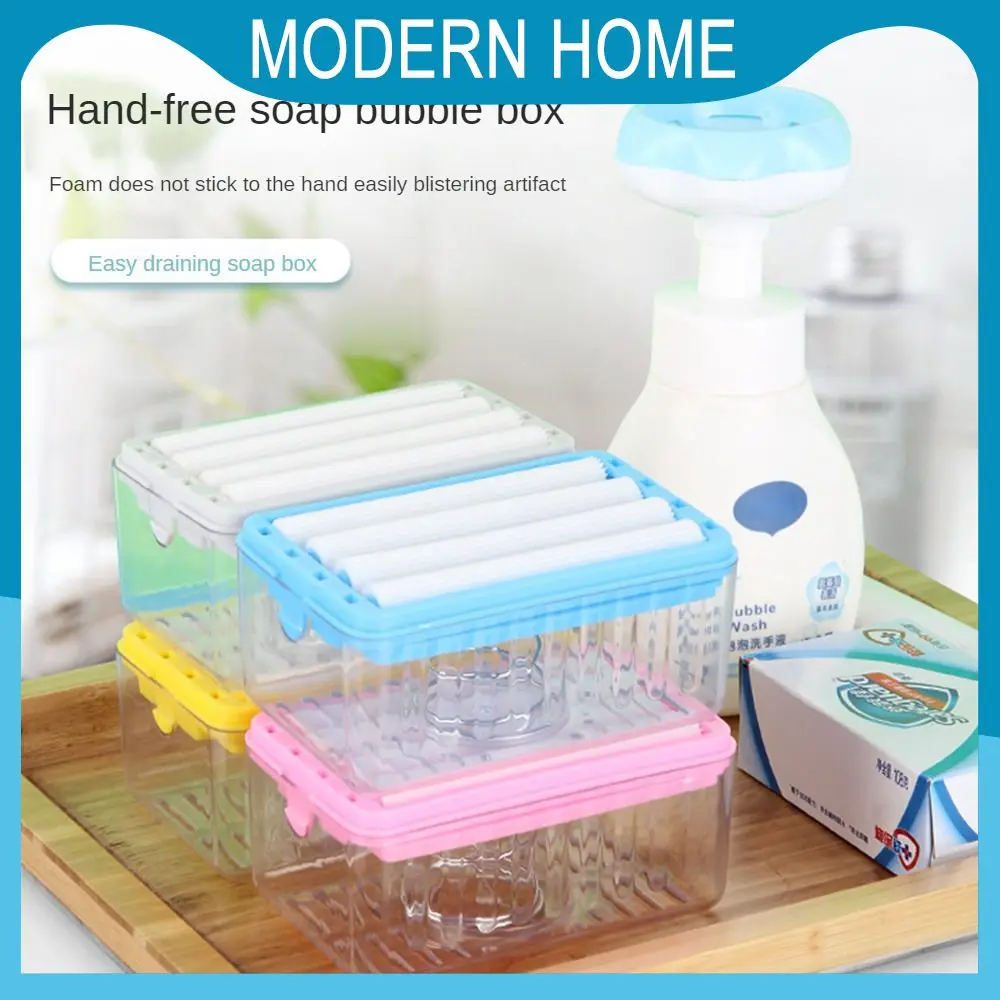 

Durable Rub-free Soap Box Solid High Quality Soap Box Plastic Convenient Roller Type Soap Box Hand-free Soap Storage Box 1pc