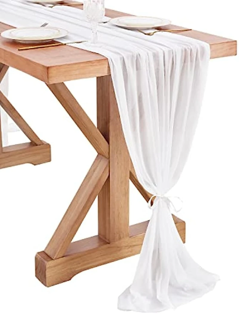 

Wedding Table Decoration Chiffon Table Runners Sheer Bridal Party Romantic Wedding Reception Table Runner Home Decorations