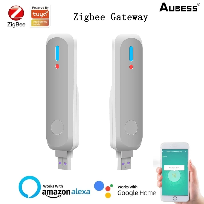 

Мини-концентратор Aubess Zigbee, Tuya, Zigbee, 3,0 USB, беспроводной, работает с голосовым помощником Alexa, Google Home