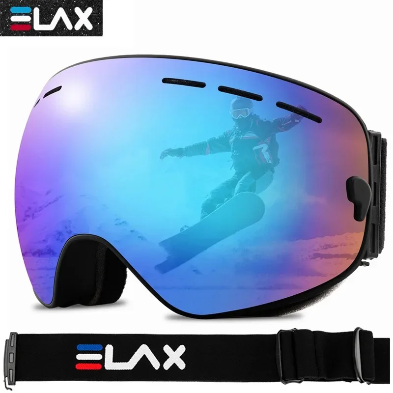 ELAX СОВЕРШЕННО НОВЫЕ двухслойные противотуманные лыжные очки для снегохода