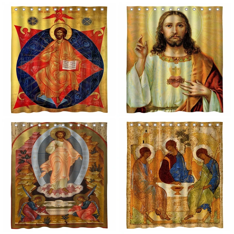 

Icon Of Christ The Just Judge Holy Prophet Jesus Resurrection Humble Sacred In Heart Shower Curtain By Ho Me Lili Bathtub Decor